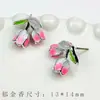 Liga de Metal com Zircônia Colorida Cravejada de Diamantes Franja Joia Dupla Orelha Pulseira Colar Popular Tridimensional Super Brilhante Acessórios Decorativos de Strass