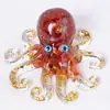 Estatua de Pulpo de Resina al por Mayor Incrustada con Fragmentos de Cristal Natural Estatua de Animal Marino Adecuada para Suministro de Tienda de Cristales