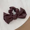 Elegante Coletero de Cuero para Mujer, Accesorio para el Cabello de Moño Negro, Adorno para el Cabello Retro Coreano, Simple Ligero para el Cabello, Banda Elástica para el Cabello