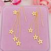 Alambre para pendientes de borla de estrella de cinco puntas chapado en oro de latón chapado en imitación de oro fabricantes de joyería para bodas aretes para mujer al por mayor aretes