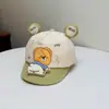 Gorra de béisbol de oso de dibujos animados para primavera y otoño, gorro suave con orejas de OSO de felpa, sombrero de protección solar para niños y niñas al salir