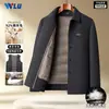 Casaco de lã masculino dupla face, jaqueta engrossada para outono e inverno com forro de plumas removível, casaco de lã casual