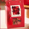 Pegatinas Festivas Rojas de Paz y Alegría Flores Regalos Ramos Empaque de Regalos Pegatinas de Bendición Tamaño Grande para Atraer Riqueza y Buena Suerte
