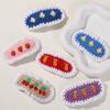 Horquilla de lana tejida con flor de fresa cereza de estilo pastoral diy adorno para la cabeza para niños accesorios para el cabello material para horquilla rota al por mayor