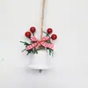 Colgante de Campana de Navidad Cuerda de Cáñamo Accesorios de Frutas Rojas Decoración Navideña Transfronteriza Hogar Hotel Árbol de Navidad Colgante de Campana