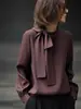 Blusa Elegante de Alta Gama Estilo Francés para Mujer, Modelo Popular Nuevo Otoño 2025, Camisa Lujosa y Juvenil