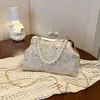 Nuevo bolso de concha estilo chino 2026 nuevo bolso de mano de verano, bolso de hombro tradicional con cuentas, elegante bolso cruzado con cadena para mujer