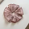 Scrunchie Plissado com Estampa de Rosa Retro Flor de Cabelo Leve Elegante Suave Prendedor de Cabelo Prendedor de Cabelo Plissado Franzido Francês para Mulheres