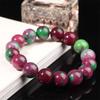 Pulseira Tesouro Vermelho e Verde, Pulseira Colorida de Pedra de Jade, Jade Tesouro Colorido, Pulseira de Jade Tricolor para Homens e Mulheres, Presente de Fornecimento Vivo