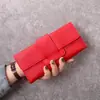 Cartera Larga Simple para Mujer Estudiante Moda Plegable Triple Tapa Abatible Pequeña Fresca Billetera para Monedas Bolsa para Tarjetas Multifuncional con Hebilla para Mujer