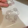 Pulsera vintage de encaje rosa y blanco con cuentas para mujer, pulsera exquisita de nicho de alta gama, lujo ligero con un toque fresco y versátil
