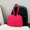 Bolsa Plissada Estilo Coreano com Volume para Mulheres no Trabalho, Bolsa de Ombro Casual Simples Popular, Bolsa Tote Nuvem Grande Capacidade da Moda