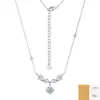 Collar de Plata de Ley S925 Moissanita Flor de Glicina Estrella Collar de Plata de Ley con Plumas de Ala de Corona Completa de Moissanita para Mujeres Venta al por mayor transfronteriza