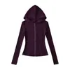 Nueva Chaqueta de Yoga Ajustada Sudadera de Manga Larga con Capucha Cremallera Top de Fitness Suéter de Forro Polar Casual Deportivo