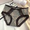 Ins estilo francês ~ cetim cílios renda cueca meninas seda textura amora seda virilha sexy respirável cintura média