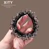 Elástico de Cabelo Transparente de Cristal Estilo Coreano e Japonês, Prendedor de Rabo de Cavalo de Alta Elasticidade, Faixa de Cabelo da Moda para Mulheres