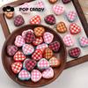 Estilo Japonés Fresco Acrílico Cuadros Corazones Cuentas DIY Colgante de Cuentas Llavero Cadena para Teléfono Móvil Accesorios Combinan con Todo