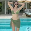 Oferta Especial al por Mayor Multicolor Estilo Coreano Nuevo Bikini Set de Bikini de Tres Piezas Traje de Baño Sexy para Aguas Termales para Mujeres