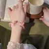 Lazo para el Cabello de Flor Rosa Francesa Cuerda para el Cabello de Perla Rosa Estilo Coreano Súper Hermoso Lazo de Gama Alta para Mujeres Accesorios para el Cabello