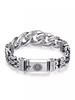 S925 prata esterlina jóias personalidade masculina dominadora seis palavras sânscrito padrão seguro dominador pulseira vintage corrente de prata