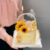 Decoración de Pastel con Forma de Cesta de Flores de Perla para el Día del Maestro 2026 Adorno Tarjeta de Agradecimiento con Ramo de Girasol