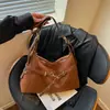 Bolso Cruzado de Cuero y Felpa de un Solo Hombro Gran Capacidad Bolso Hobo Retro Bolso Cruzado de Moda para el Trabajo Bolso Tote Estilo Maillard para Mujer