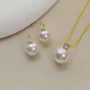 Brincos de Pérola de Princesa com Acabamento de Luxo, Cinza-Prata, Tarraxas de Pérola Simples e Versáteis, Conjunto de Pingente de Madrepérola para Mulheres, Transmissão ao Vivo