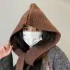 Conjunto de Chapéu Cachecol Estilo Coreano Duas Peças Cor Lisa Quente Outono e Inverno Uso Duplo Palha Tricotada É um Chapéu da Moda