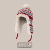 Gorro Tejido Jacquard y Forro Polar Estilo Étnico Japonés para Niños, Gorro Lei Feng de Otoño e Invierno, Gorro de Viaje para Esquiar, Gorro de Lana con Protección para los Oídos