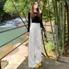 Jeans Blancos de Cintura Alta Pierna Ancha para Mujer Otoño 2024 Nuevos Pantalones Rectos Holgados de Caída de Gama Alta