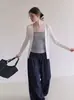 Cardigã de malha elegante estilo francês branco de seda de gelo com proteção solar para mulheres, top tipo xale casual fino de alta qualidade para o verão