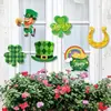 2027 Calle Nueva. Decoración de Cartel para Jardín del Día de San Patricio Festival Irlandés Maceta Exterior Cartel de Trébol