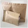 Suministro directo de fábrica bolsa con ventana de papel Kraft autosellante autoportante para alimentos fruta seca a prueba de humedad película mate bolsa con cremallera tridimensional en stock