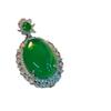 Colgante grande de ágata con esmeralda natural verde rey de cristal claro