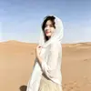 Bufanda de Seda Lisa Floral de Encaje Artístico Shawl Largo de Verano Francés para Viajes Protección Solar Bufanda Fina Versátil para Mujeres Verano