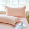 Fundas de almohada 100% algodón 48x74cm, juego de dos, para uso doméstico, funda interior individual de color liso de algodón puro para adulto