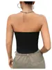 Top Tubo Dupla Camada Estilo Europeu e Americano, Puro e Elegante, Design Transfronteiriço, Curto e Ajustado ao Corpo, Roupa Feminina Sexy e na Moda