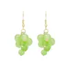 Brincos de Uva Verde com Contas Artesanais Novos para Primavera e Verão Estilo Japonês Doce Ins Menina Suave Brincos de Frutas Yiwu
