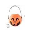 Linterna de Calabaza Portátil para Niños para Halloween Cubeta para Dulces Decoración Transfronteriza para el Día de Halloween Accesorios Cubeta de Calabaza Divertida para Dulces
