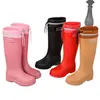 Nuevas Botas de Lluvia Versátiles para Mujer hasta la Pantorrilla, Zapatos de Goma Impermeables de Invierno con Algodón Cálido para Mujer, Modernos y Simples para Mujer