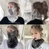 Mascarilla de Protección Solar Nueva de Verano para Hombres y Mujeres Hip-Hop Flor de Anacardo Moda Manga de Ciclismo Anti-UV Colgante en la Oreja Velillo de Seda Helada