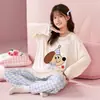 Pijama de niña estilo princesa 2026 nuevo conjunto de primavera y otoño de manga larga y pantalón largo de modal fino para el hogar infantil