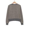 Moda Nova Outono 2025 Versátil Casual Simples Gola Redonda Manga Longa Botão Único Jaqueta Cardigan de Malha para Mulheres