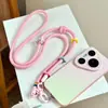 Cadena cruzada para teléfono con cuentas, cordón largo para teléfono, colgante de dopamina, cordón para cámara, cadena cruzada para teléfono wearable