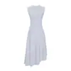 Vestido de Tricô sem Mangas Versátil com Design Tridimensional Estilo Influencer da Moda e Barra Irregular Única