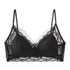 Sujetador floral de encaje cómodo estilo francés con tirantes finos y hermoso diseño en la espalda, minimiza los bustos grandes, realza y sujeta, y disimula los rollitos laterales, sujetador sexy