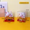 Gato de la Suerte Alimentado por Energía Solar con Función Automática de Saludo Sensible a la Luz, Decoración de Coche Gato de la Fortuna, Adorno Curativo para Aliviar el Estrés, Regalo para Ceremonia de Apertura