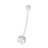 Piercing de Ombligo con Barra Suave Transfronteriza con Brillo, Anillo de Ombligo UV, Piercing de Moda para Mujeres, Barra Transparente para Danza del Vientre, Joyería de Ombligo para Maternidad
