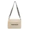 Bolsa casual lisa estilo universitário de um ombro bolsa casual da moda com letras 2026 nova bolsa tote grande capacidade da moda