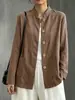 Chaqueta de algodón y lino con cuello mao estilo chino nuevo transfronteriza para mujer, cárdigan holgado para primavera y otoño, camisa casual de manga larga en estilo chino tradicional, venta al por mayor para exportación